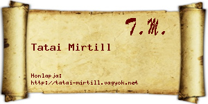 Tatai Mirtill névjegykártya